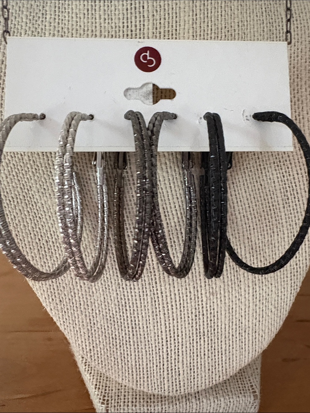 Champion Metallic and Black Hoop Earring Set - 6 Pairs